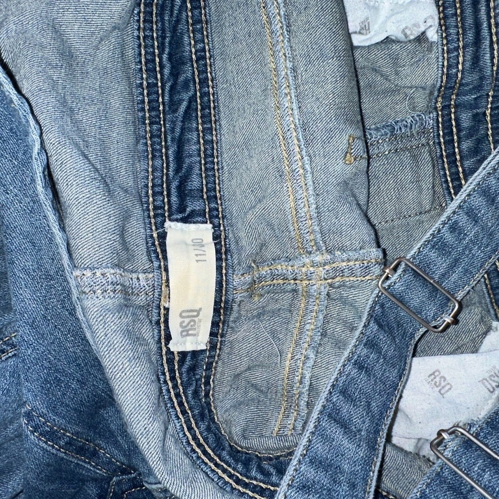 Women's RSO Blue Denim Jean Overalls Size 11 / 30 - Picture 7 of 9